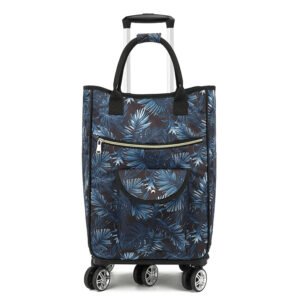 Foldable Shopping Cart with Insulated Bag & Swivel Wheels